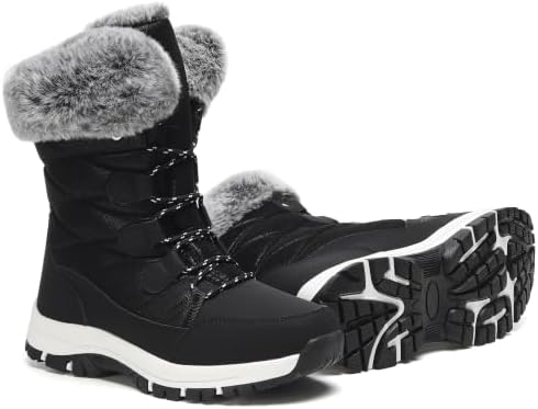 Women's Snow Boots Warm Fur Lined Anti-Slip Winter Outdoor Shoes