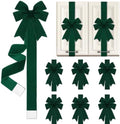 Daifunli 6 Pcs Jade Green Velvet Christmas Cabinet Bows Ribbons for Kitchen