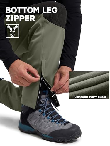 FREE SOLDIER Men's Waterproof Ski Pants Winter Thermal Pants