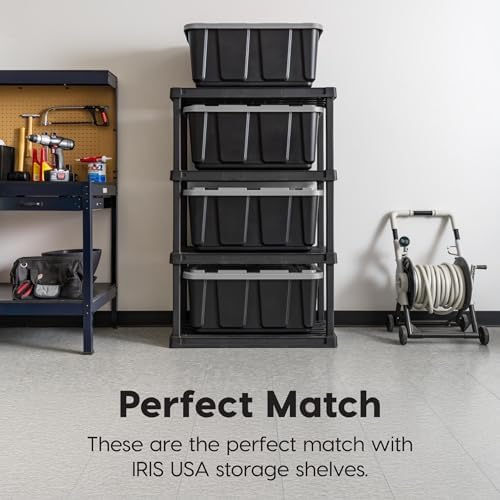 IRIS USA 4-Pack 27 Gal Heavy Duty Storage Tote Bins with Lids, Gray