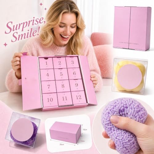 Crunchy Squishy Pink Gift Box, Gift Boxes for Presents, 12 Days Calendar Box for Groomsman Proposal Box, Wedding, Christmas, Halloween, Birthday Gift Packging