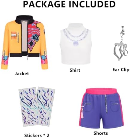 Pop Star Costume Kids Girls Stage Outfit Halloween Costumes with Accessory
