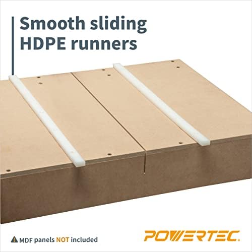 POWERTEC 8PK Crosscut Sled Miter Bar for Table Saw Sled, 3/4" x 3/8" x 17" with Predrilled Holes & Screws for Router Table, Bandsaw, Taper Jig, Table Saw Accessories for Woodworking (71793-P2)