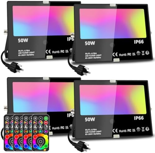 MELPO Led Flood Light 500W Equivalent, RGBW Led Outdoor Colored Floodlight