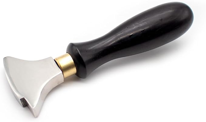 iDili Shoemaker's Edge Iron, Professional Sole Heel Burnishing Tool with Hardwood Handle for Hot Wax Polishing, Glazing & Sealing Leather Edges, Cobbler Repair Tool