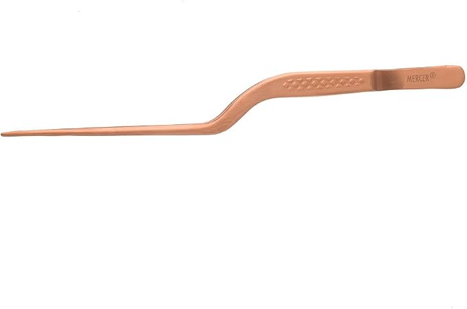 Mercer Culinary 18-8 Stainless Steel Precision Plus Chef Plating Tong, Offset, 6-1/2 Inch Tip, Rose Gold