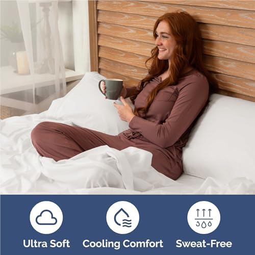 Full Size 4 Piece Sheet Set - Breathable & Cooling Sheets - Antique White