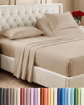 Flex Top Split Head King 4 Piece Sheet Set - Ultra-Soft, Breathable - Cream