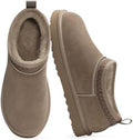 Litfun Genuine Suede Mini Boots for Women Faux Fur Lined Winter Ankle Boots