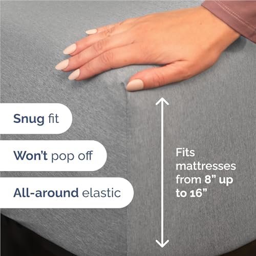 Full Size 4 Piece Sheet Set - Breathable & Cooling Sheets - Heathered Grey