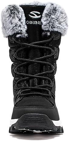HOBIBEAR Women's Waterproof Winter Snow Boots Lightweight Warm Faux Fur Lined Mid-Calf Booties