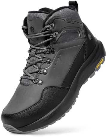 FitVille Winter Boots for Men Snow Boots with Side Zipper & Insulated Layer