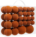 Orange Velvet Christmas Ball Ornaments-46pcs Shatterproof Tree Decorations