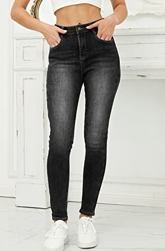 Yehopere Women's Winter Fleece Lined Jeans Slim Fit Warm Skinny High Waist Denim Jean