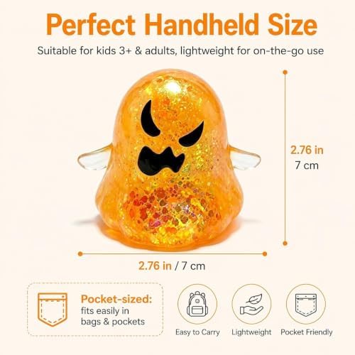 Halloween Spooky Super Soft Stress Balls | Squishy Sensory Squeeze Toy Relief Fidget Gift for Women Men Horror Holiday & Birthday Gift Party Favor(5Pack)