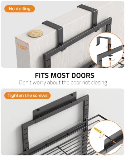 Moforoco Black 9-Tier Over The Door & Wall Mount Pantry Organizer