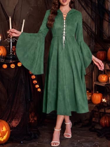 Wenrine Womens Gothic Witch Costume Renaissance Vampire Dress For Halloween