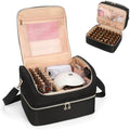CUBETASTIC Nail Polish Organizer, Nail Tech Organizers and Storage Case Holds 69 Bottles Nail Polish & Nail Lamp, Travel Nail Supplies bag for Nail Tech Kit & Manicure Tools, Black
