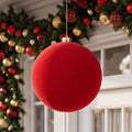 Threan 8 Inch Large Red Velvet Christmas Ball Ornaments for Christmas Tree