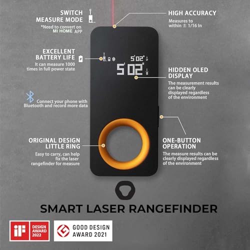 HOTO Pocket-Size Laser Measuring Tool, EDC Gadget Birthday Gift for Men Dad