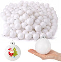 Zubebe 72 Pcs 4 Inch Blank White DIY Christmas Ball Ornaments for Craft