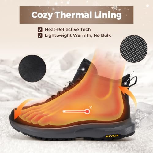 FitVille Men's Wide Winter Boots Non-Slip Insulated Snow Boots