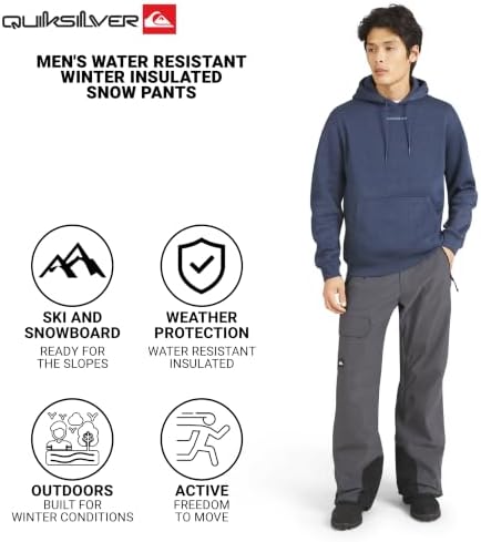 Quiksilver Men's Water Resistant Winter Insulated Snow Pants
