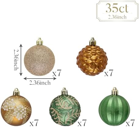 Valery Madelyn 35ct Christmas Tree Decorations Ball Ornaments 2.36 Inches