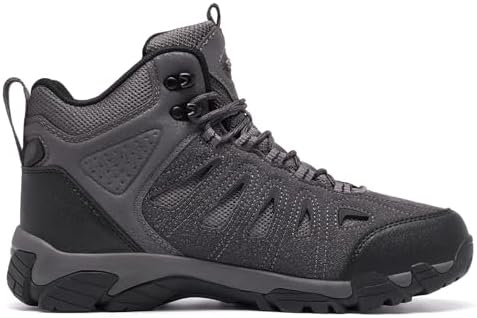 SHULOOK Men's Waterproof Hiking Boots Non-Slip Lightweight Mid Top Ankle Boot Breathable Hiker Trekking Shoes