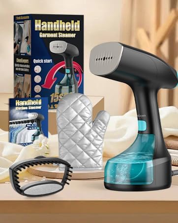 Steamer for Clothes - 1900W Strong Penetrating Steam & Fast Wrinkle Remover Portable Handheld Garment Steamer 3 Steam Settings, Fabric Brush & 300ml Big Capacity, Clothes Steamer Iron for Home Travel