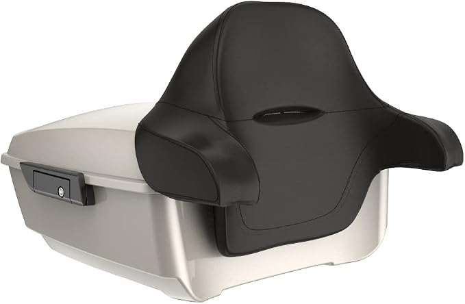 Advanblack White Sand Pearl Tour Trunk Pack 2022 Street Glide 2023 Road Glide Motorcycle King Tour Trunk Pack Luggage +Wrap-Around Backrest Pad for '97-'24 Harley Touring/Softail