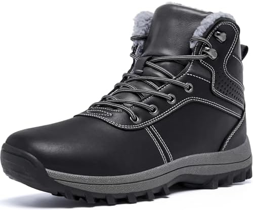 Mens Snow Boots Water Resistant Warm Fur Lined Winter Shoes