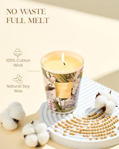 M&SENSE Pear Freesia Soy Candle, 14.1oz, Summer Fruity Gift for Women