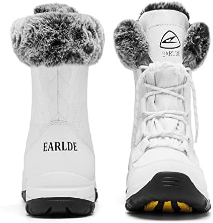 EARLDE Women's Snow Boots Waterproof Mid-Calf Winter Boots