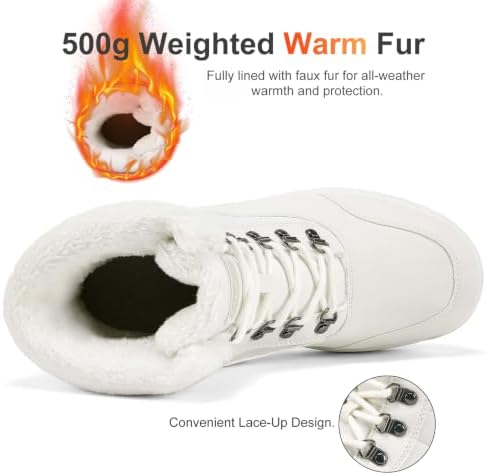 Dannto Women Winter Snow Boots Warm Shoes Fur Lined Ankle Booties