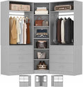 Besiost Closet System with 6 Drawers & 10 Shelves, Corner Closet Organizer
