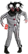 Morph Two Headed Scary Clown Costume Men, Halloween Costumes for Men
