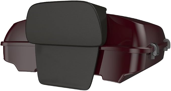 Advanblack Road Glide Tour Trunk Pack Billiard Burgundy Razor Tour Trunk Pack Backrest Pad for '97-'25 Harley Touring Road King Street Glide Electra Glide CVO models