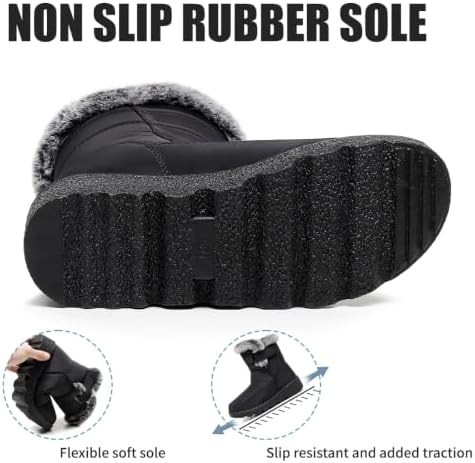 WYGRQBN Women's Winter Snow Boots Waterproof Non Slip Warm