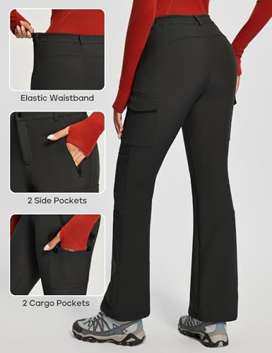 Snow Ski Pants Women Softshell Insulated Fleece Lined Pants Women