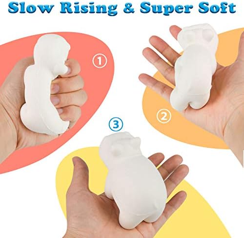 LovesTown Squishies Painting Kit, 6 PCS Squeeze Toys DIY Animal Paint Your Own Squishies for Birthday Gifts (Pack of 2)