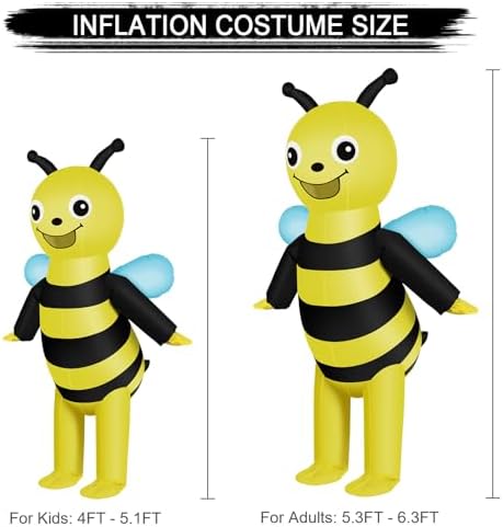 NISUNS Bee Costume Inflatable Costume for Adult & Kids Funny Halloween Costumes Blow up Cosplay