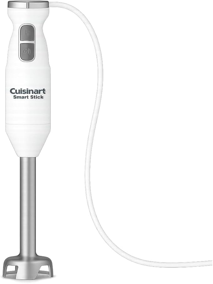 Cuisinart Smart Stick Two-Speed Hand Blender, Powerful Immersion Blender with 300-Watt Motor Blends Shakes, Smoothies, Puree, Baby Food, Soups & Sauces, CSB-175P1, White