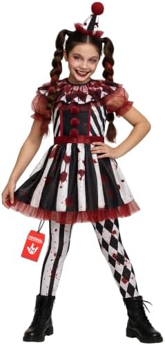 Morph Scary Clown Costume For Girls, Girls Halloween Costumes for Kids