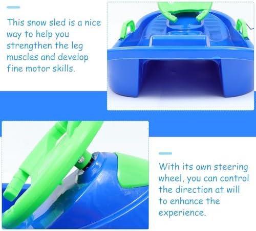Winter Season Ski Sled with Steering Wheel and Brakes for Boy Girl