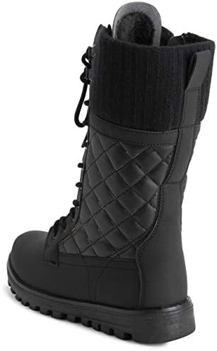 POLAR Womens Faux Fur Warm Thermal Waterproof Outdoor Walking Snow Winter Rubber Sole Calf Boots
