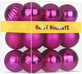 Fuchsia 2.5" Christmas Balls Christmas Tree Decoration Ornaments Shatterproof Hanging Balls for Birthday Halloween Holiday Wedding Decorations Set of 18pcs