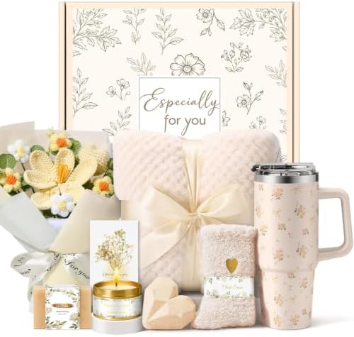 Uwingess Birthday Gifts for Women Gift Baskets for Women, Self Care Spa Set Relaxation Care Package Get Well Soon Gifts, Unique for Mom Wife Sister Best Friend