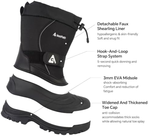 Men's Snow Boots, Waterproof Insulated Winter Boots for Men, -40°F