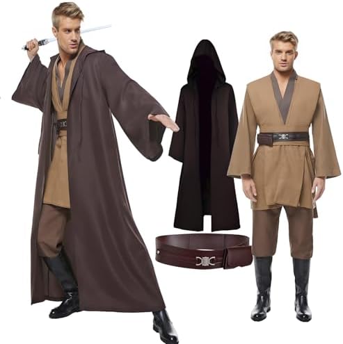 Cosplaysky Men's Tunic Cosplay Costume Halloween Robe Hooded Uniform